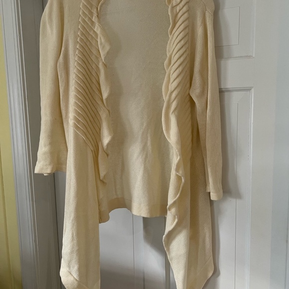 Loft Gorgeous Off White Open Front Cardigan Size s - Picture 3 of 7